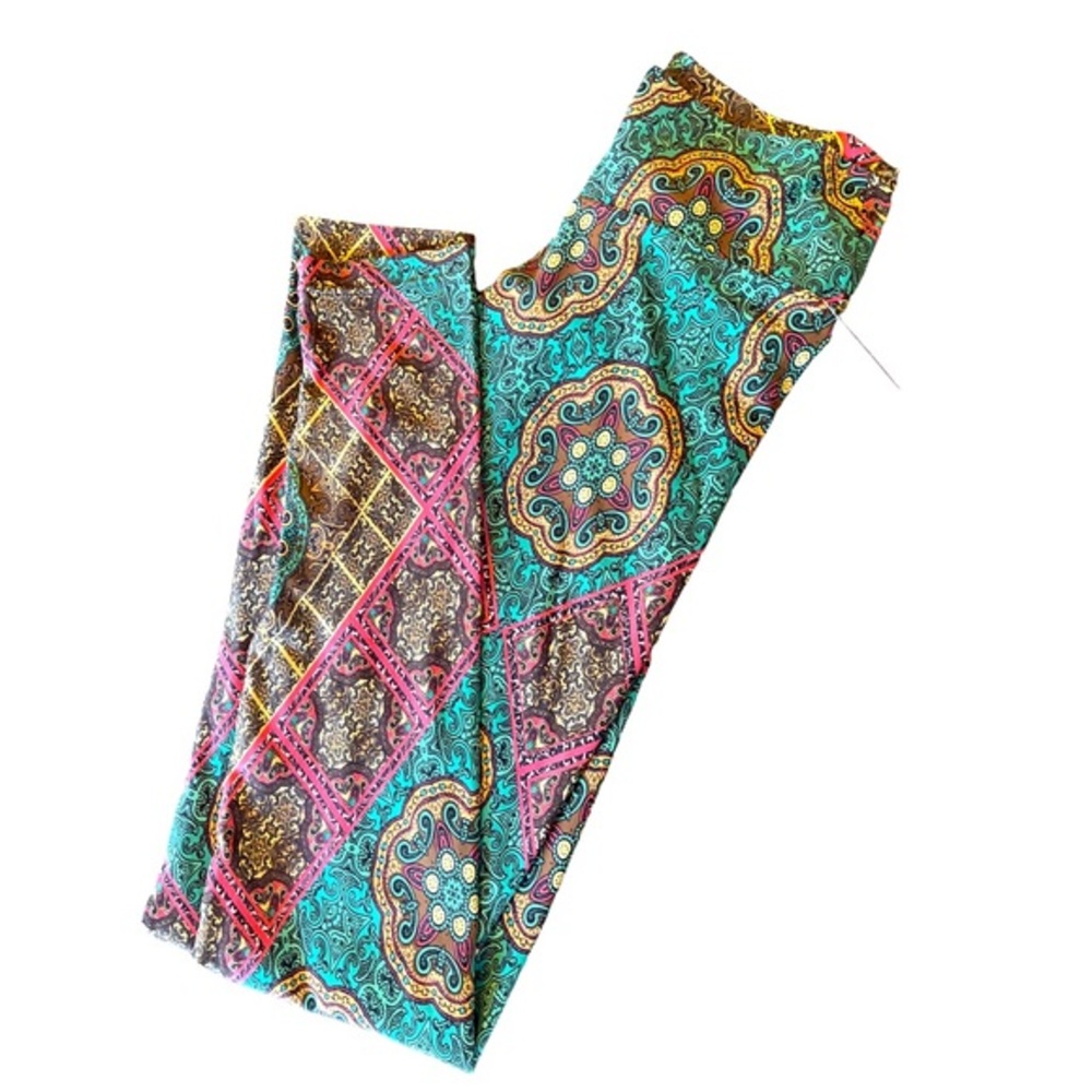 Liquido patterned multicolored leggings made in Brazil size m